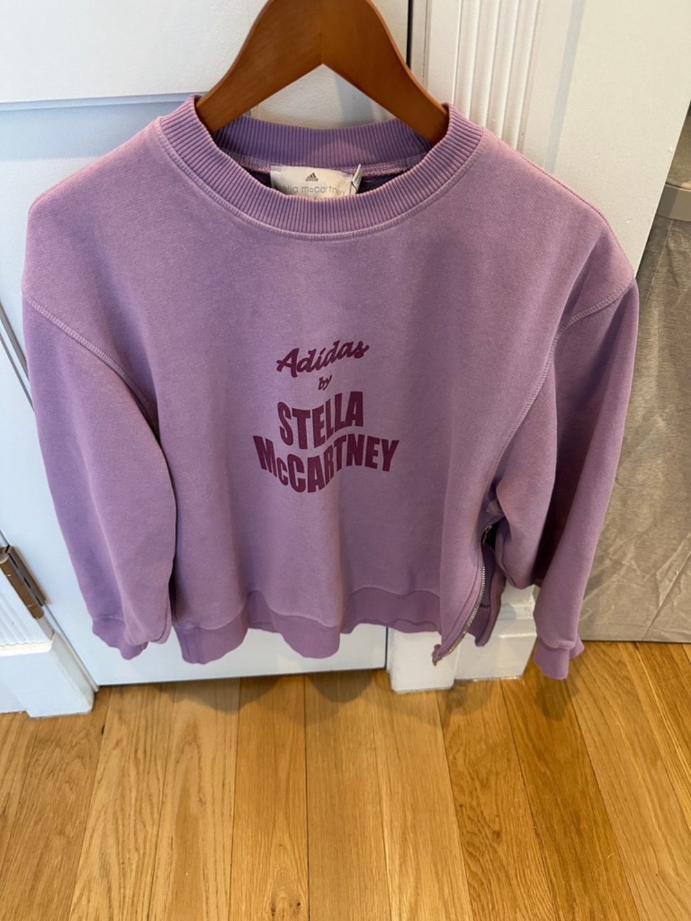 Adidas by Stella McCartney Lilac Crewneck Sweatshirt with Maroon Logo